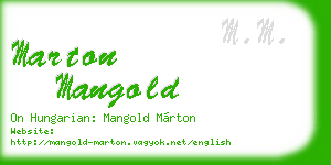 marton mangold business card